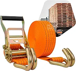 Kit Cinta Amarração Carga com Catraca 5 Toneladas 50mm 9m Caminhão Amarração Cor Laranja Sistema de Catraca com Trava