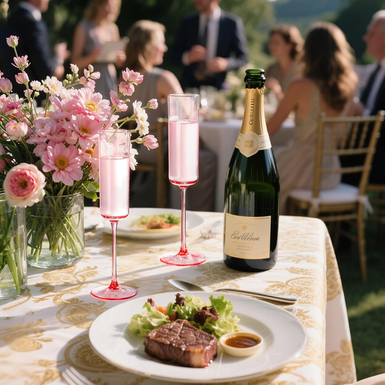 Ciaell 24 Pack Pink Plastic Champagne Flutes - Pink 6 Oz Disposable Champagne Glasses - Square Plastic Toasting Glasses for Party Birthday Anniversary Wedding & Valentine's Day - Image 7