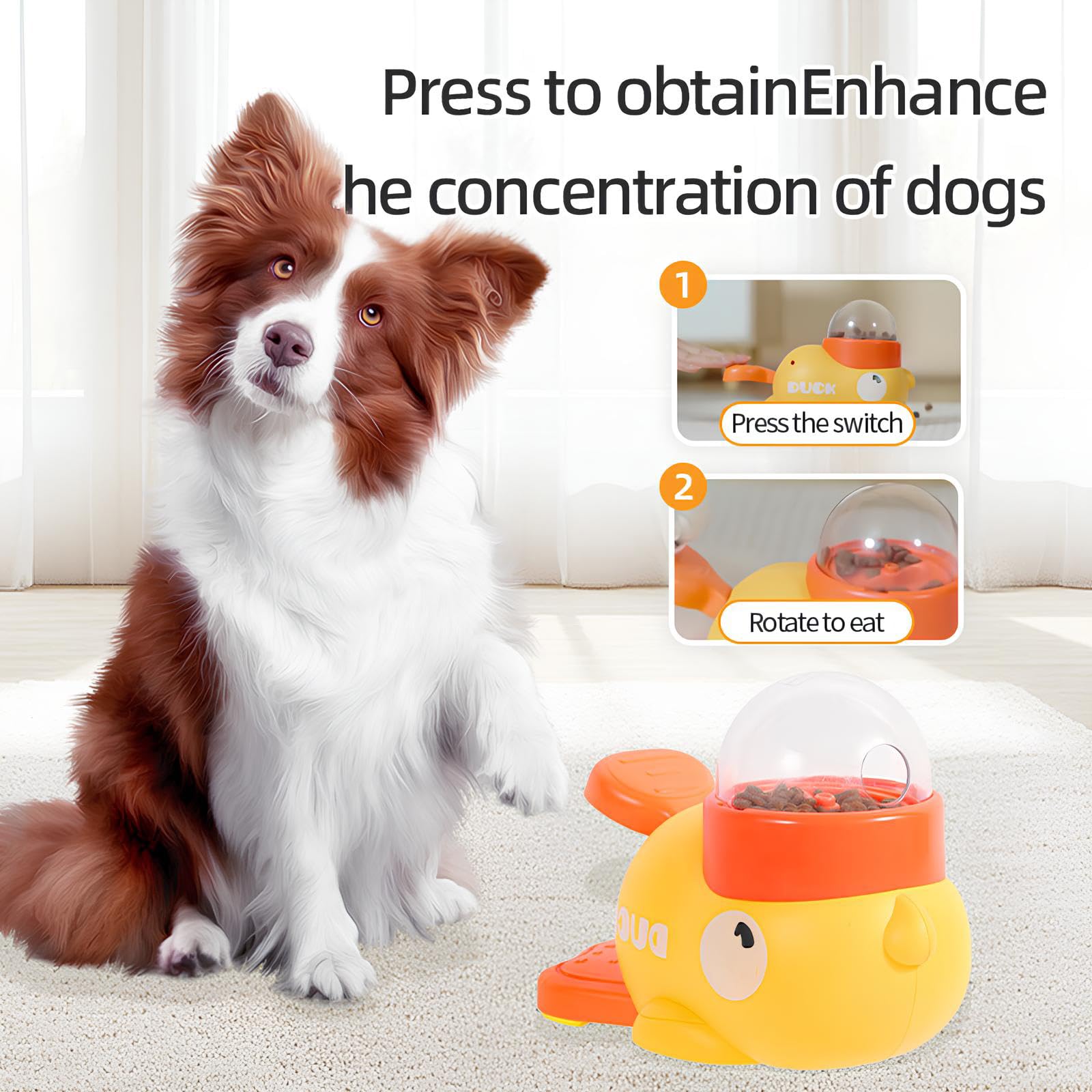Duck Treat Dispenser, Giocattolo Erogatore Interattivo, Gioco Dispenser Cibo per Cani, Interactive Pet Automatic Feeder Toy, per Animali Domestici, Dolcetti di Interazione per Arricchimento