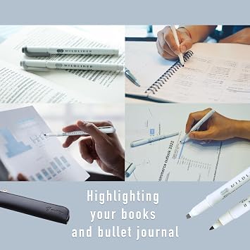 ZEBRA MILDLINER Double-Ended Creative Highlighter/Mild Gray x 8, Mild Dark Gray x 2, qullity original Black slim pen case