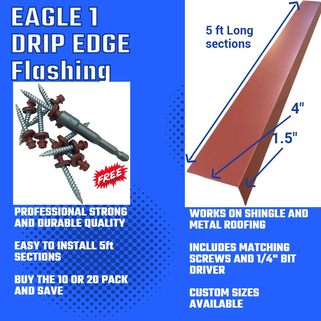 Roof Drip Edge Eagle 1 Flashing 5ft 26 Gauge Metal With Installation 
