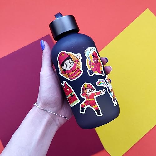 Miniatura 8 de BulbaCraft Calcomanías de bombero para niños, 100 calcomanías de vinilo, impermeables, reutilizables, recuerdos de fiesta, suministros escolares,