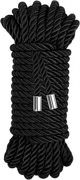 Soft Silk Rope, 32ft Nylon Rope Skin Friendly Twisted Trim Cord for Christmas Home Decor Embellish Costumes Bag Drawstrings Black