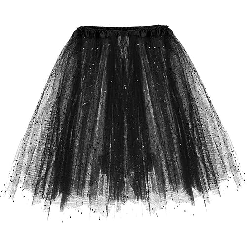 MISYAA Sequin Tutus for Women, Tutu Mini Skirt Multi-Ply Mesh Ballet Party Wedding Bridesmaid Dreamy Garment Only Left