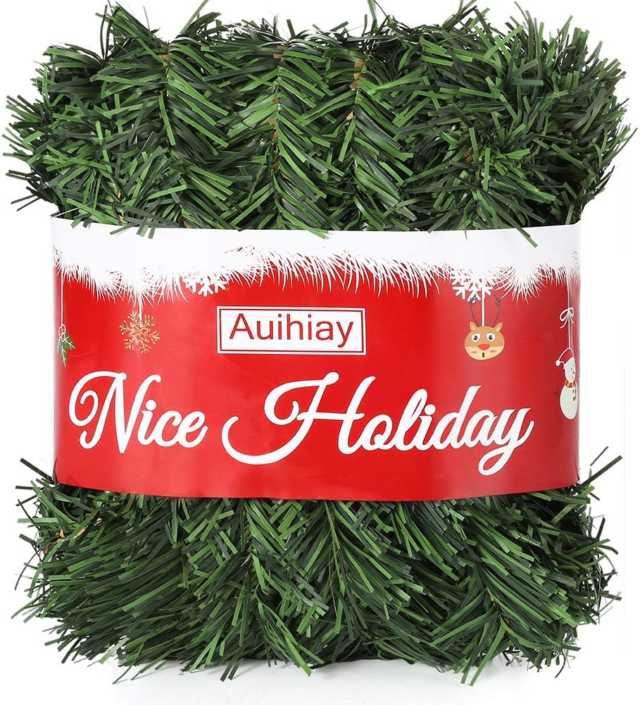Auihiay 108 Feet Christmas Garland, Green Garlands for Decoration, Artificial Pine Garland Christmas Decorations, Holiday Garland for Outdoor Christmas Decorations Indoor