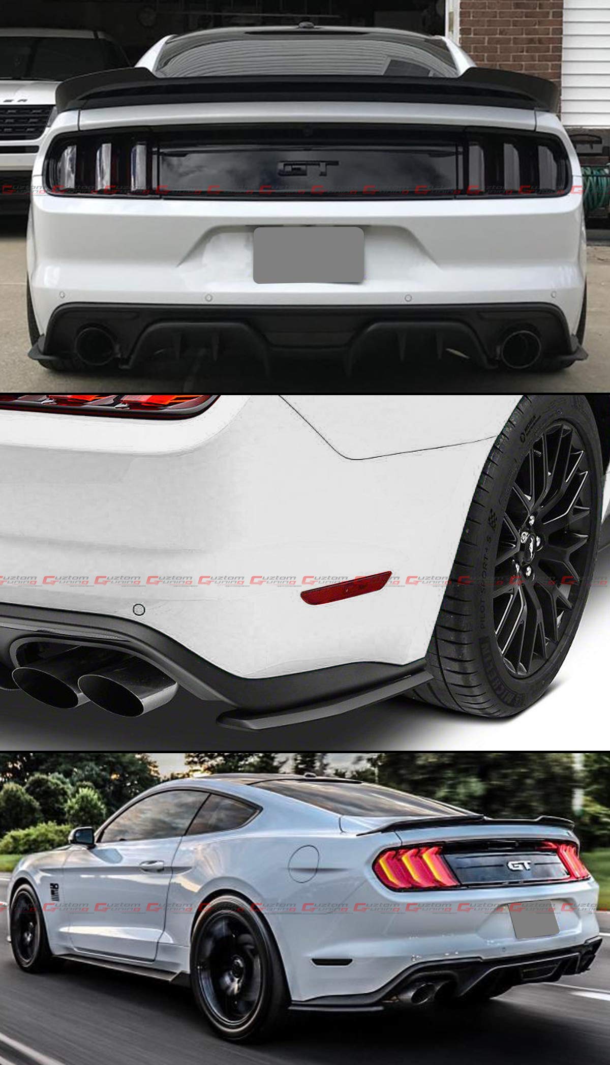 Amazon.com: Matt Black Rear Bumper Corner Valance Side Spat