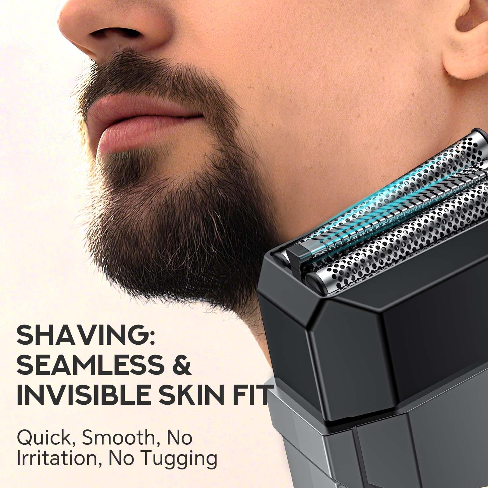 Electric Razor for Men, 3-Blade Foil Shaver with LED Display