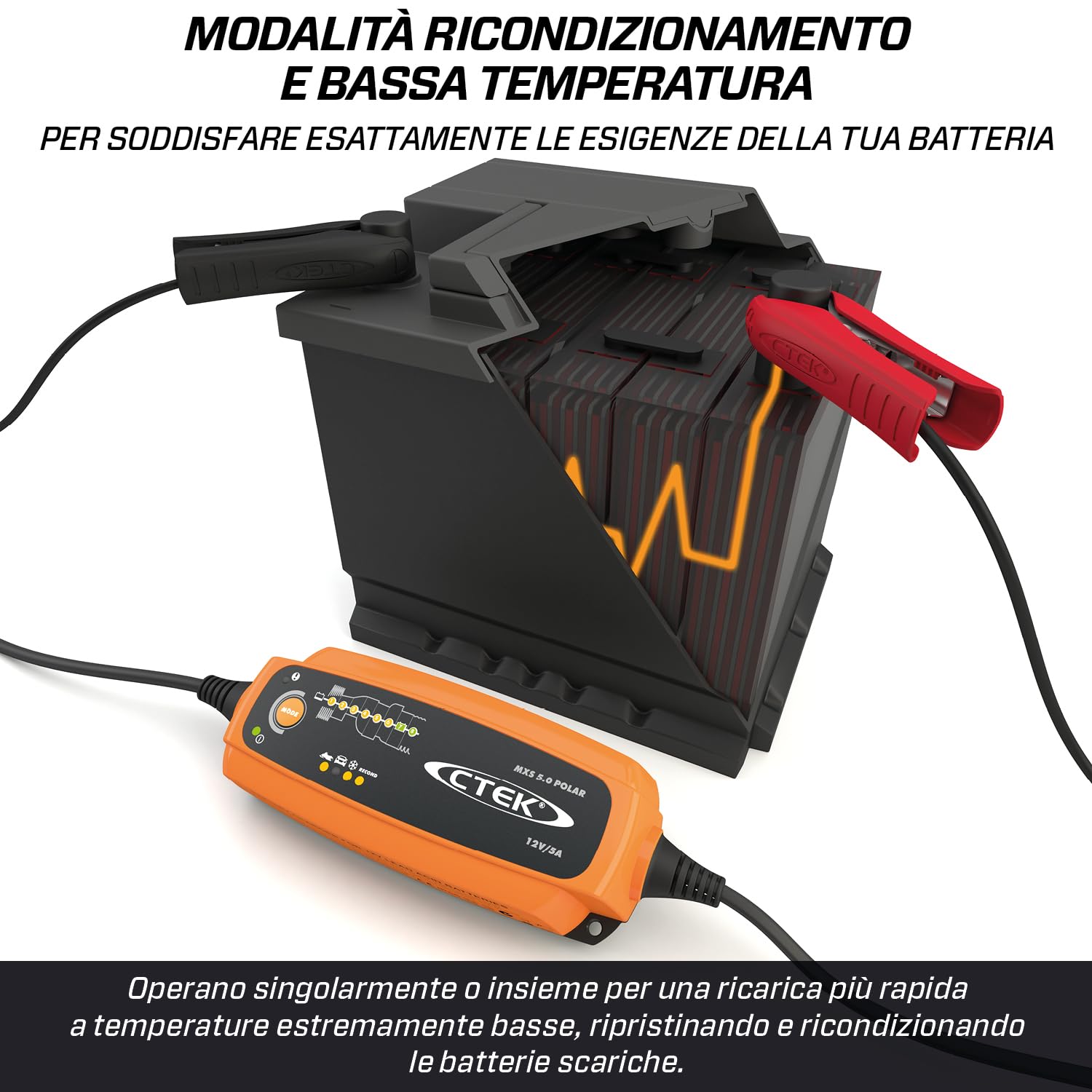 CTEK Caricabatterie 5A Max per Auto Camion Moto Batteria Fino a 1.2-110Ah | Protezione cortocircuito | Dispositivo antisurriscaldamento 56-855