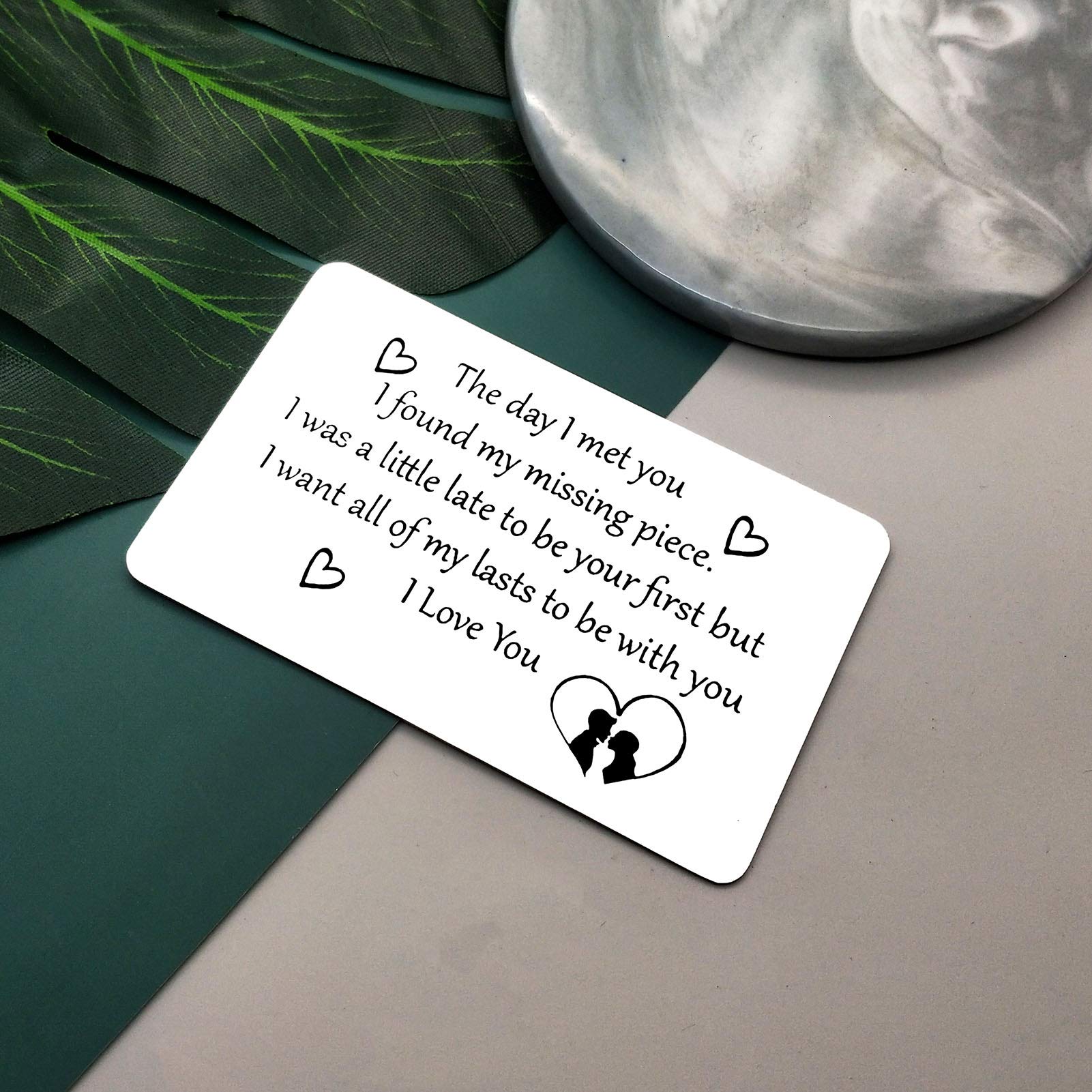 YODOCAMP Husband Metal Engraved Wallet Insert Card – Romantic Gift For Him From Wife, Anniversary Birthday Christmas Valentine's - View #4