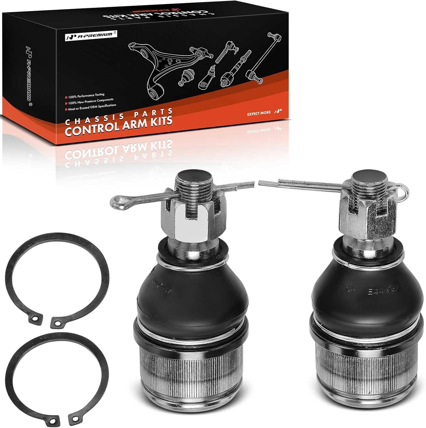 A-Premium 2 x Front Lower Ball Joint, Compatible with Ford E-150 2007-2014, E-250 Econoline 1992-2002, E-350 Club Wagon 2003-2005, E-350 Econoline Club Wagon 1992-2002, E-350 Super Duty