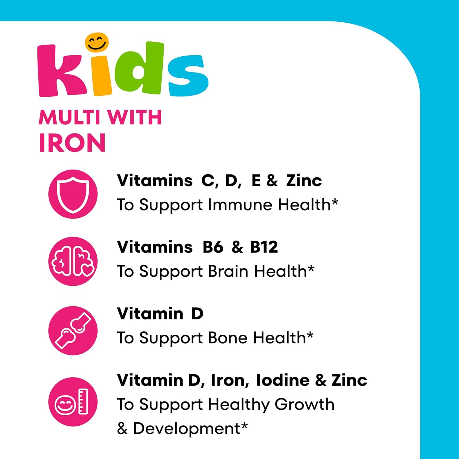 One A Day Kids Multivitamin with Iron Gummy, Vitamin D, Vitamin C, E, Zinc for Immune Support, Gummy Vitamins, Kids Multivitamin Gummies with Iron, Cherry Flavor, 60 Count (Packaging May Vary) - Image 4