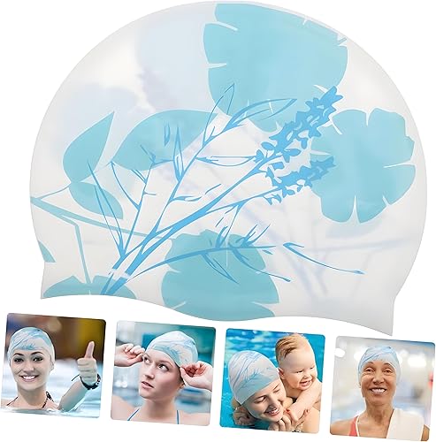 Miniatura 4 de Gorro de natación para mujeres, hombres y niños, silicona para cabello largo, sombreros de natación impermeables para adultos, cómodos y elegantes