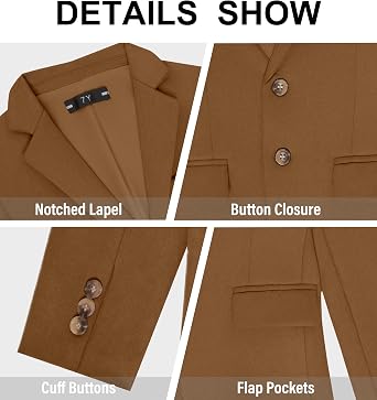 Retro Boys Suede Blazer Western Jacket Slim Fit Casual Sport Coat