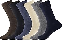 7DayOtter 98% Cotton Calf Dress Socks 6-Pack - Breathable Comfort for Men Women Business Casual