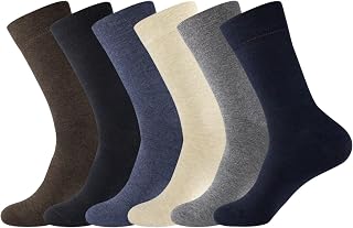 7DayOtter 98% Cotton Calf Dress Socks 6-Pack - Breathable Comfort for Men Women Business Casual