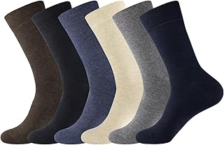 7DayOtter 98% Cotton Rich Dress Socks for Business Mens Womens Casual Socks 6Pack