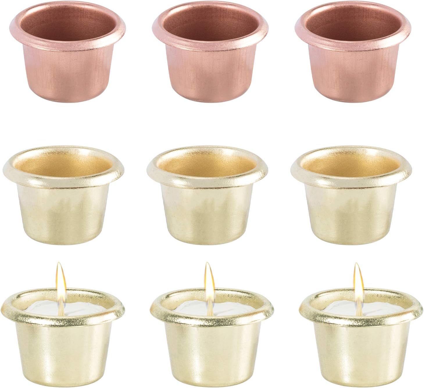 OLYCRAFT 10pcs Metal Candle Cups 2Color Candle Holder