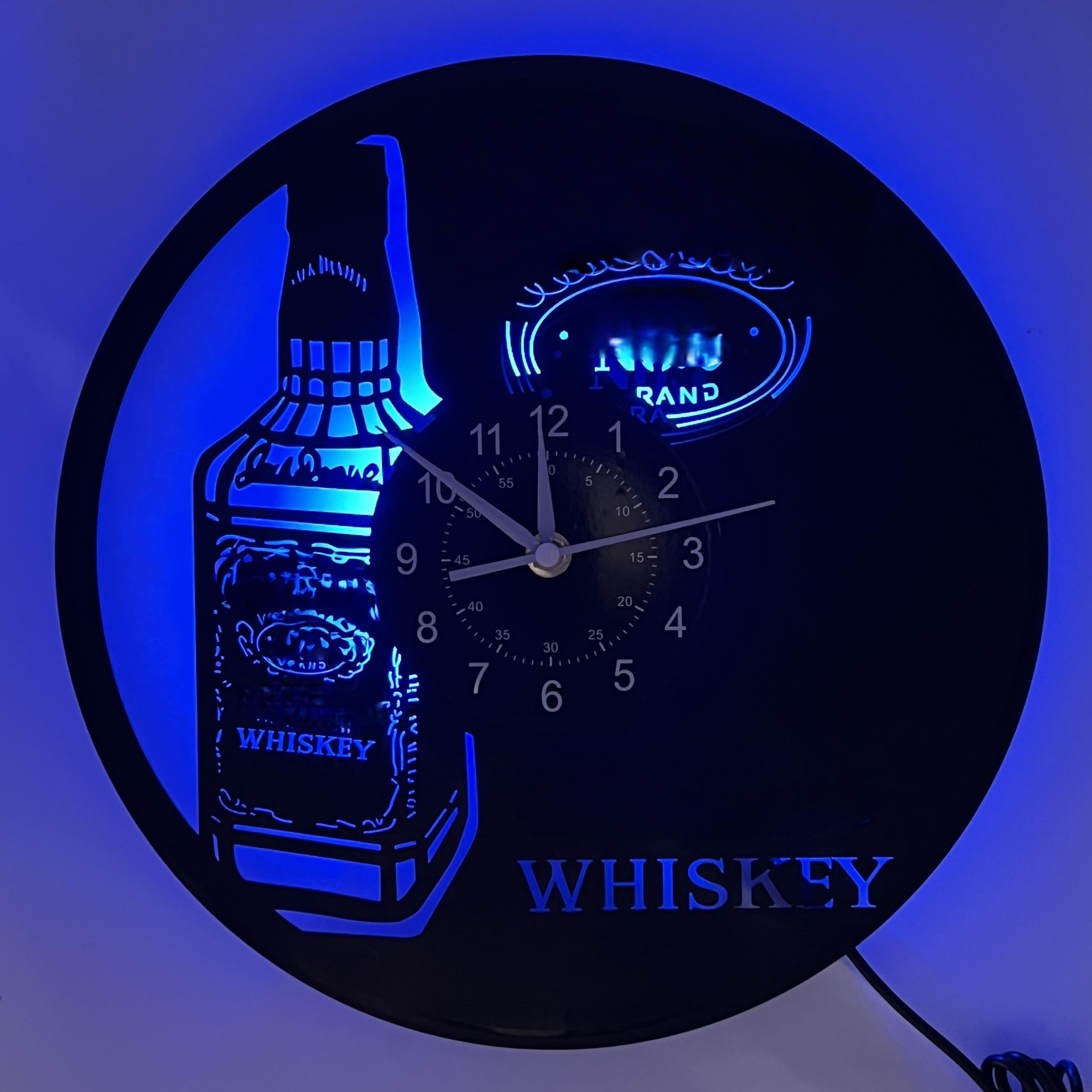 LED Große Wanduhr im Vintage-Stil, schwarz rund, Metall geräuschlos Nicht tickend, batteriebetrieben, 30cm,11.8 Zoll römische Ziffern, Uhren für Wohnzimmer, Schlafzimmer, Küchen wanduhr