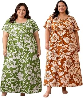 Aottori Women’s Plus Size Cotton Nighty, Printed Full Length Maxi Nightgown, Soft Breathable Sleepwear for Curvy Women, Pa... Price In India