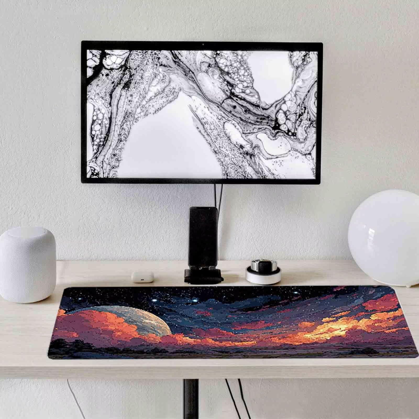 Kolorowa podkładka pod mysz krajobraz XXL podkładka pod mysz 1000 x 500 mm podkładka pod mysz ze zszytymi krawędziami i gumową podstawą antypoślizgowa podkładka pod mysz XXL do komputera, laptopa