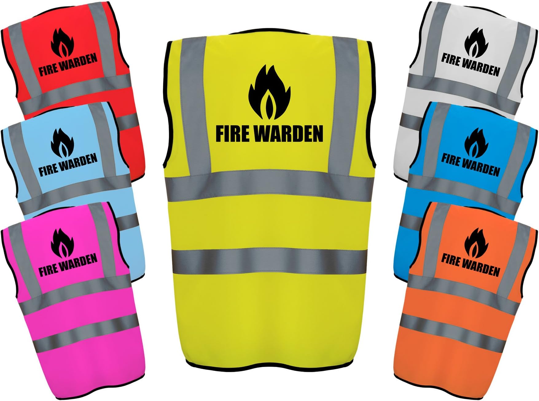 FIRE WARDEN - Hi Vis Hi Viz High Visibility Reflective Safety Vest/Waistcoat