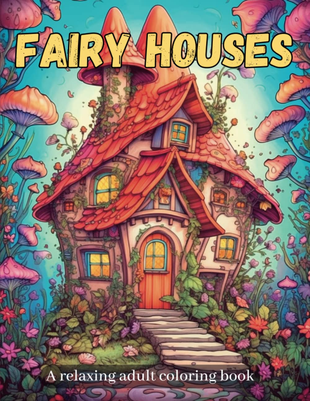 Fairy Houses: A relaxing adult coloring book