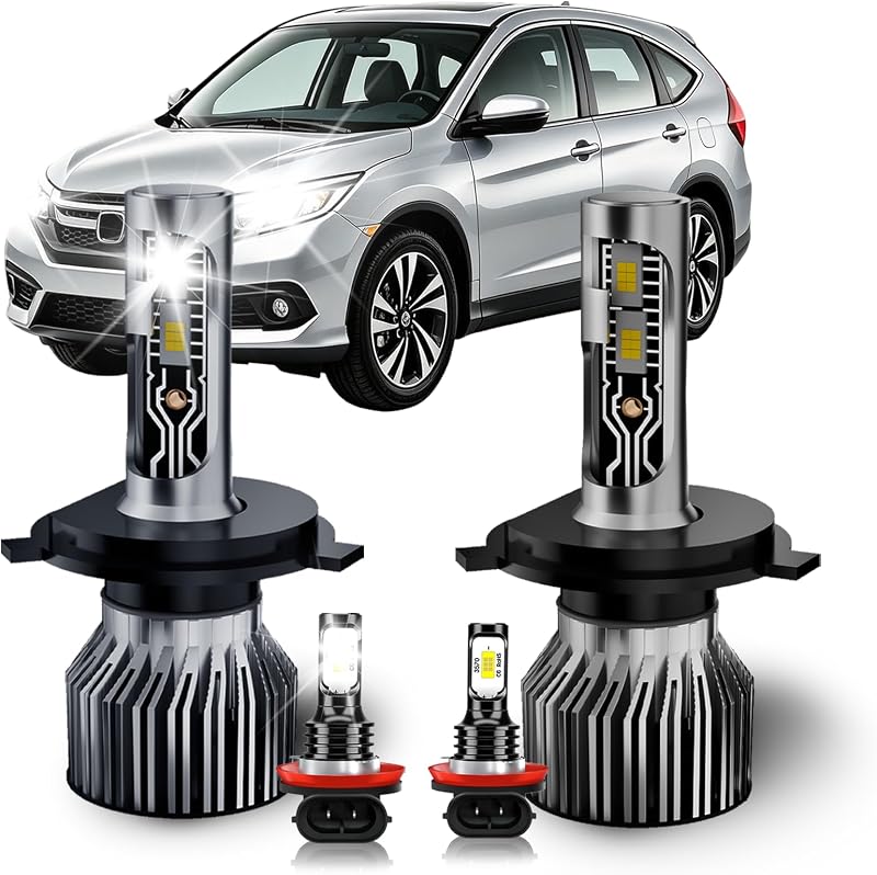 Kit de lâmpadas LED para farol alto/baixo e neblina VIONTREX Honda CR-V 2007–2014 6500 K – 4 unidades