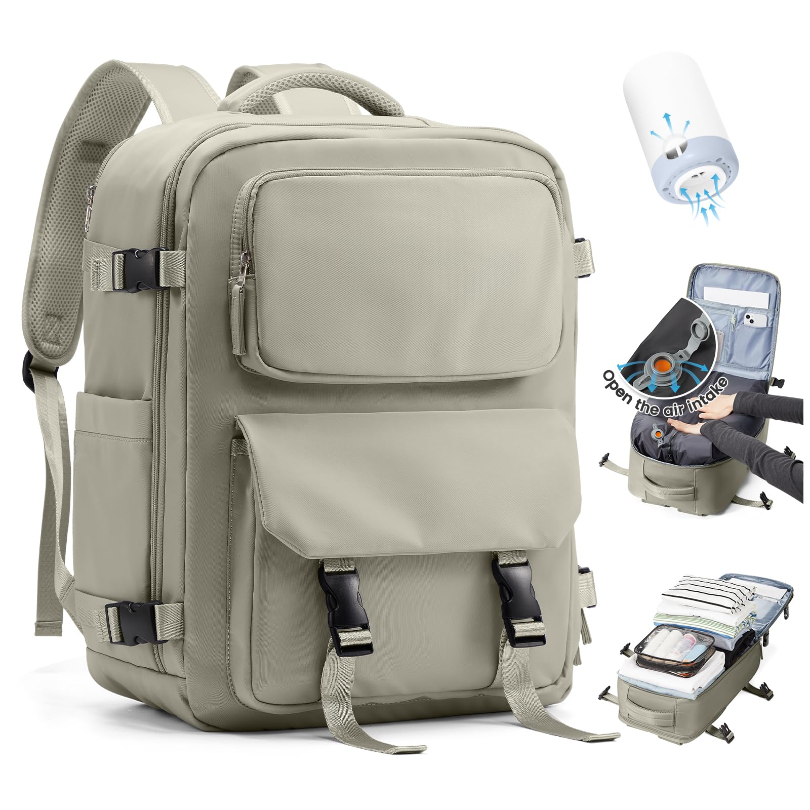 SZLX Mochila al Vacio con Bomba Equipaje de Mano 40x30x20 Ryanair Vueling Wizzair Easyjet Mochila Viaje Cabina Avion 40x20x25 Ryanair Mujer Mochila de transporte Impermeable para Computadora Portátil — view 54