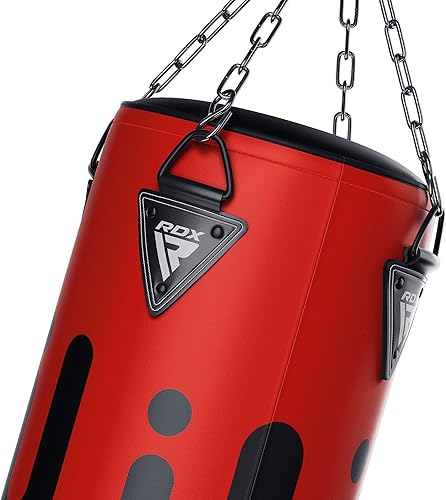 Miniatura 9 de RDX Saco de boxeo pesado 12 piezas rellenas de 5 pies y 4 pies juego de kickboxing para adultos cuero maya guantes de perforación soporte de pared