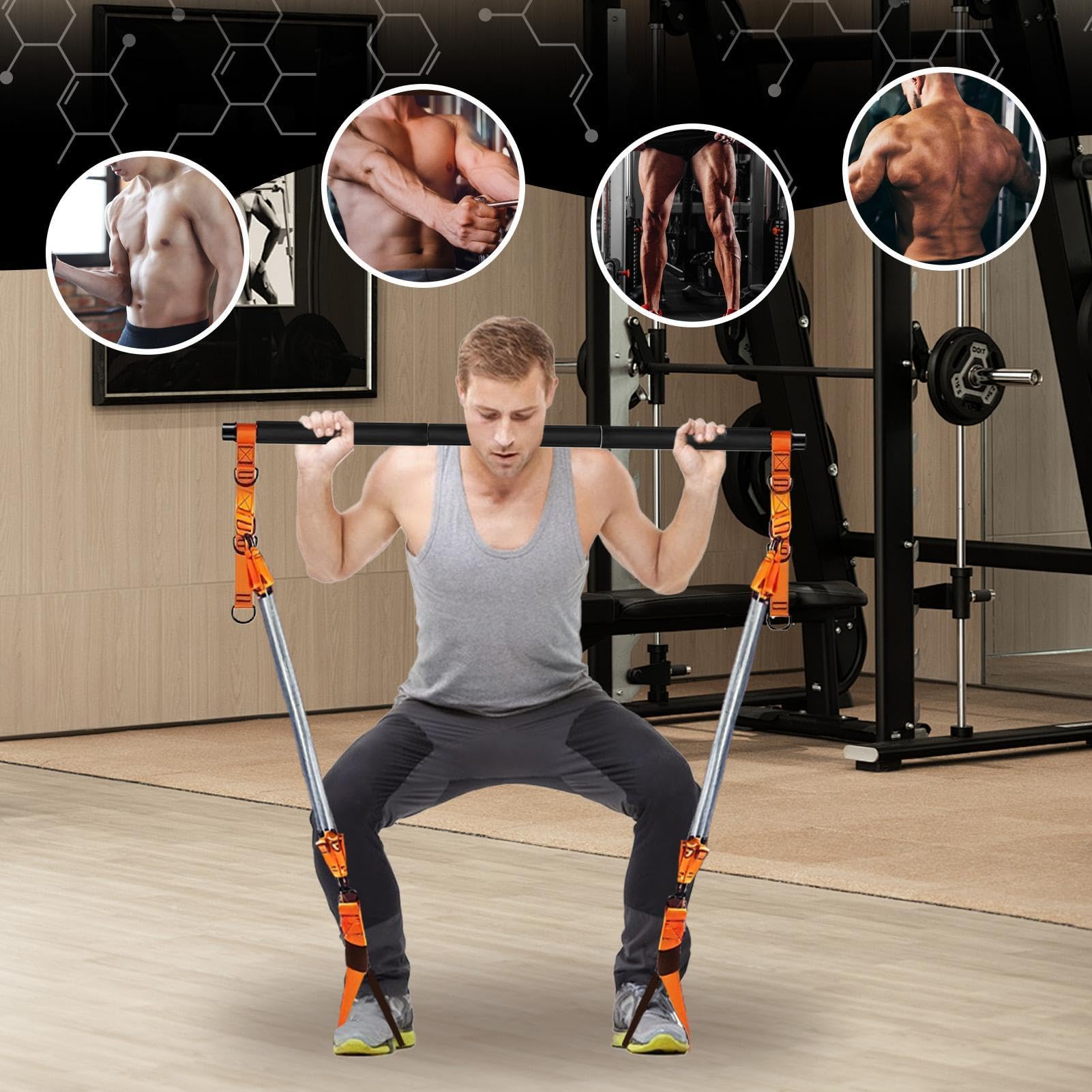 Genérico Kit De Pilates con Barra para Casa Pilates, Resistencia Ajustable