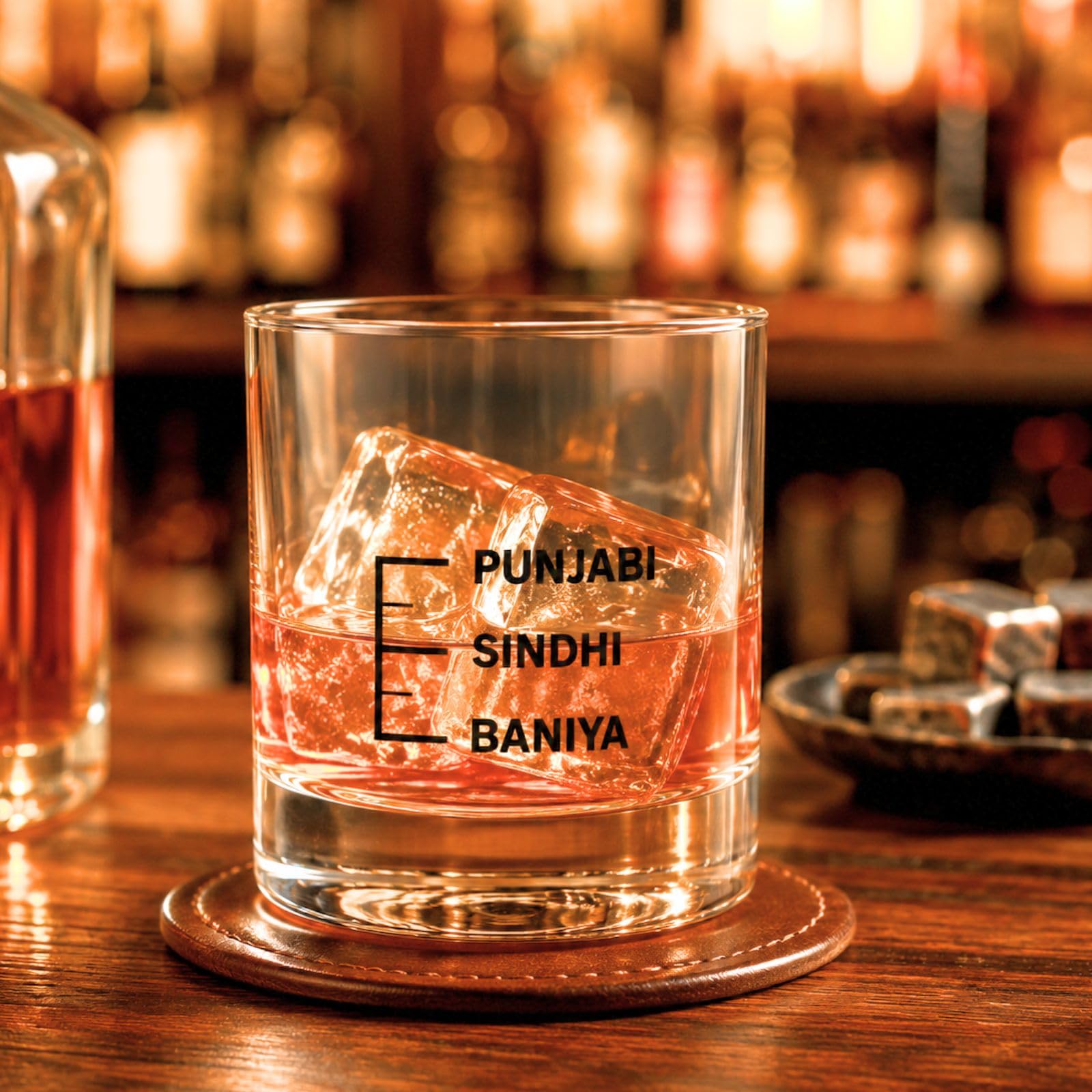 Nutcase Designer Whiskey Glasses for Men Liquor Glass - Fun Anniversary Birthday Gift Funny Gifts for Husband Bf (PANJABI, Sindhi, BANIYA) 1