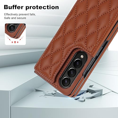 Miniatura 5 de XIZYO Funda para Samsung Galaxy Z Fold 4, Z Fold 4 Wallet Case con ranura para tarjetero y soporte para tarjetero, bonita funda de piel estética
