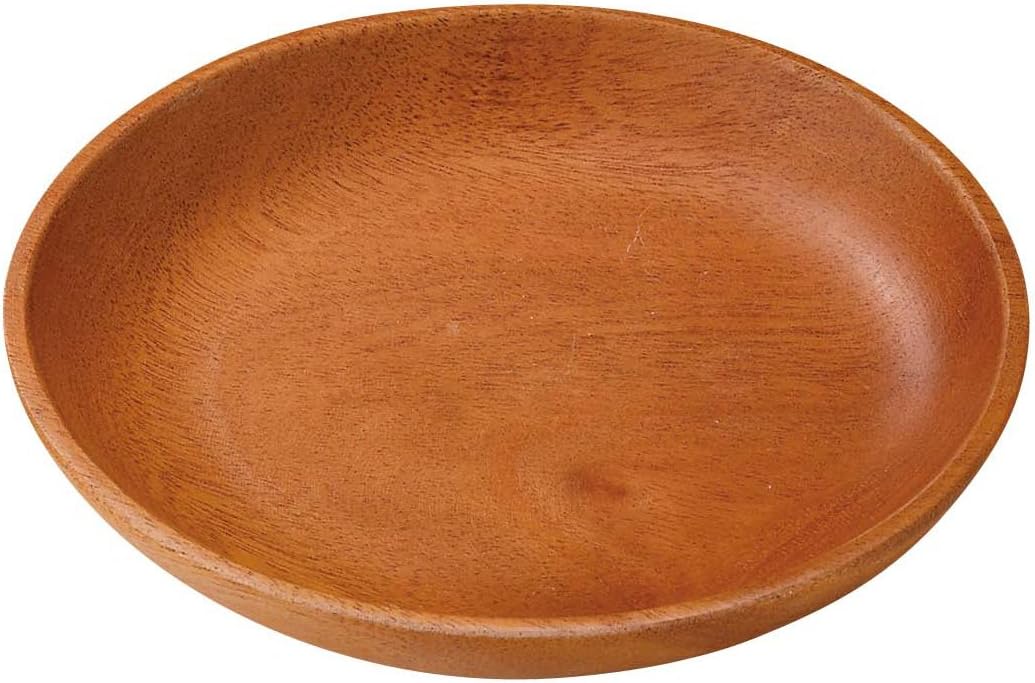 Captain STAG UP-2554 Wooden Tableware, Round Plate, Outer Diameter 6.3 inches (16 cm), Wood Breath