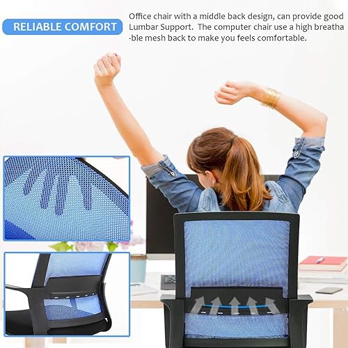 Miniatura 5 de BestOffice Silla de oficina, silla de escritorio, silla de computadora, silla giratoria con ruedas ejecutivas, soporte lumbar ejecutivo, silla de