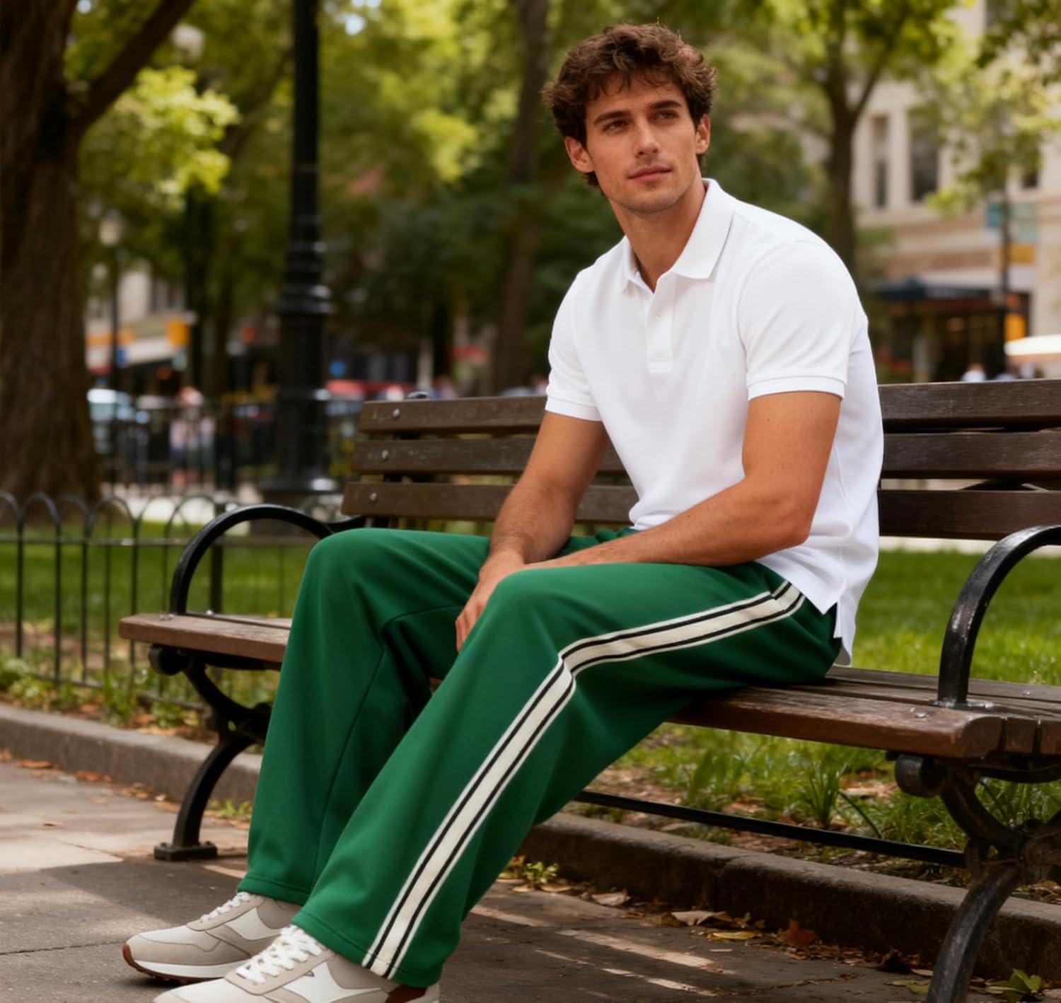 Men's Baggy Sweatpants Straight Leg Open Bottom Joggers Casual Lightweight Athletic Pants with Pockets - Image 5