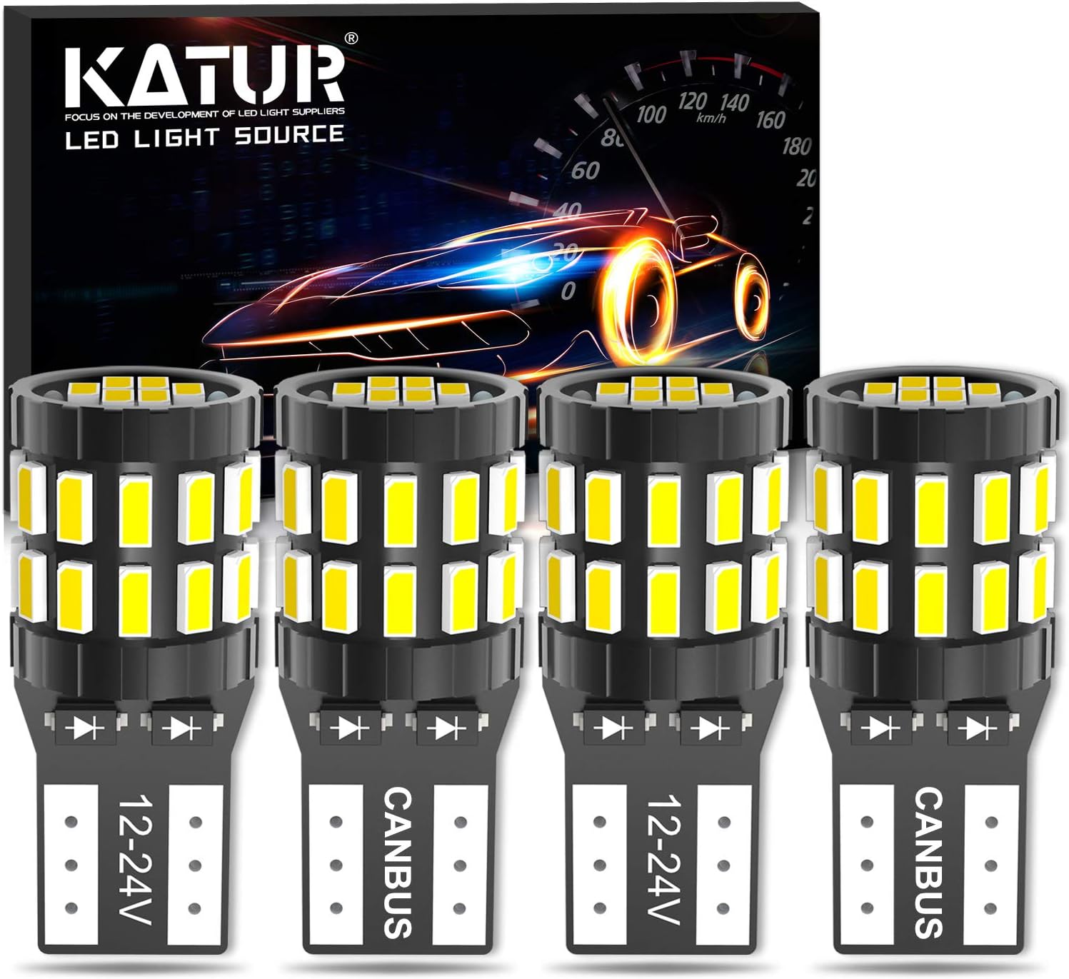 194 T10 W5W 168 LED Light Bulb Super Bright 6000K Xenon White 30-SMD 3014 Chips 12-24V CANBUS Error Free LED Bulb Replacement for Car Dome Map Door Courtesy License Plate Light(Upgraded Version)