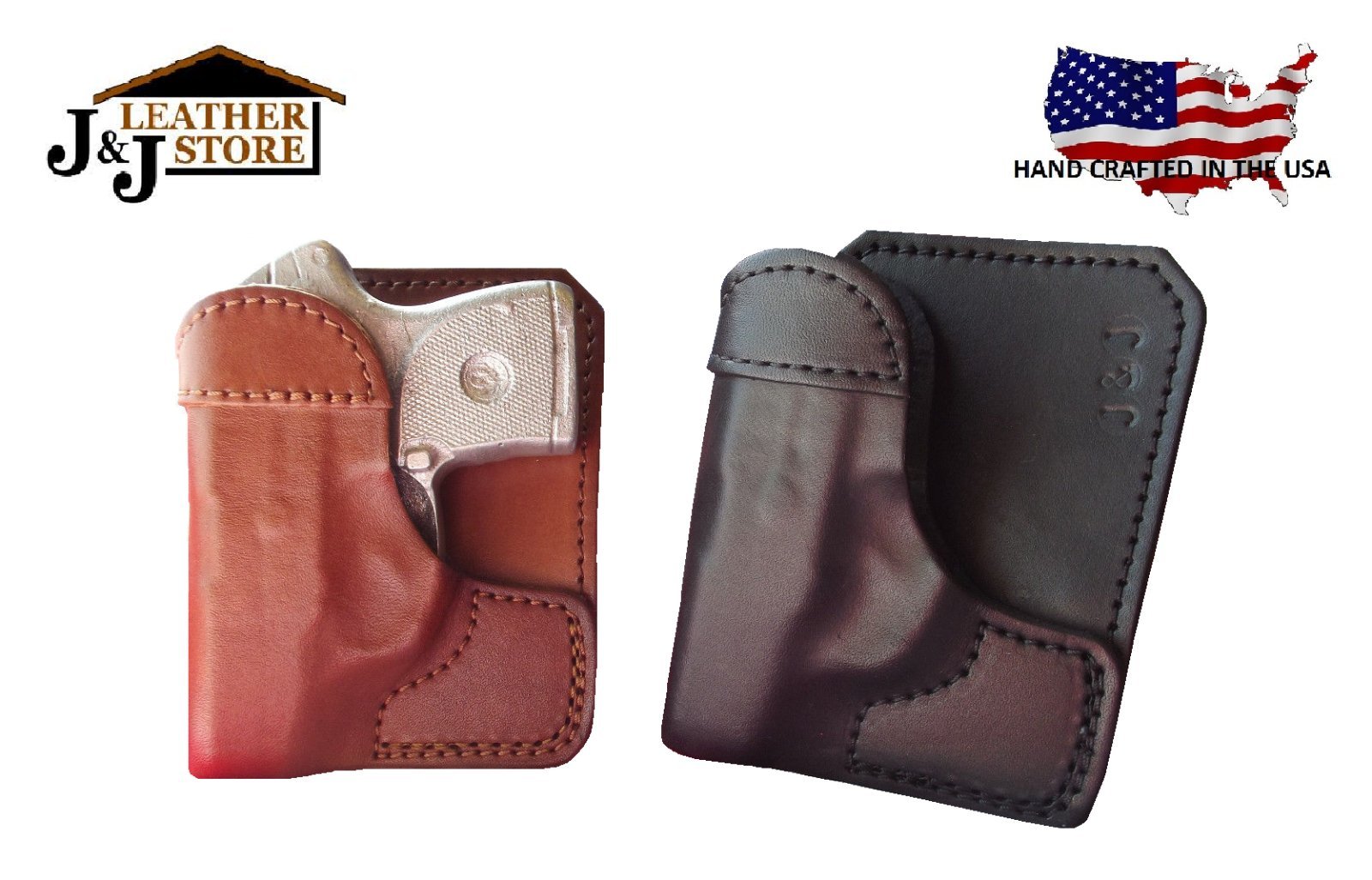 J&JCustom Formed to Fit Springfield Hellcat Formed Wallet Style Premium Leather Back/Cargo Pocket Holster