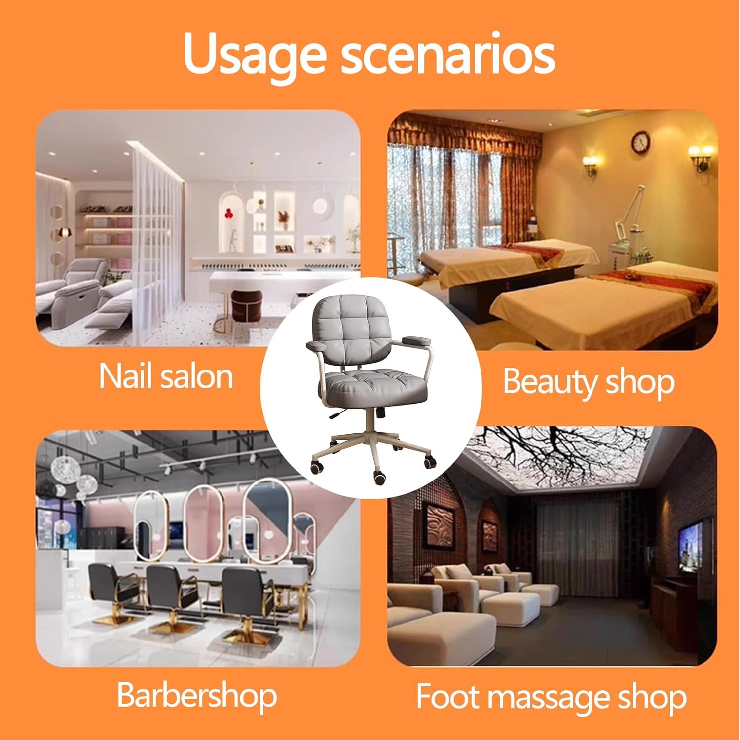 オフィス スツール 背もたれ 高さ約43-54cm 昇降スツール おしゃれ キャスター付き 高反発 キッチン椅子 肘掛け付き PUレ