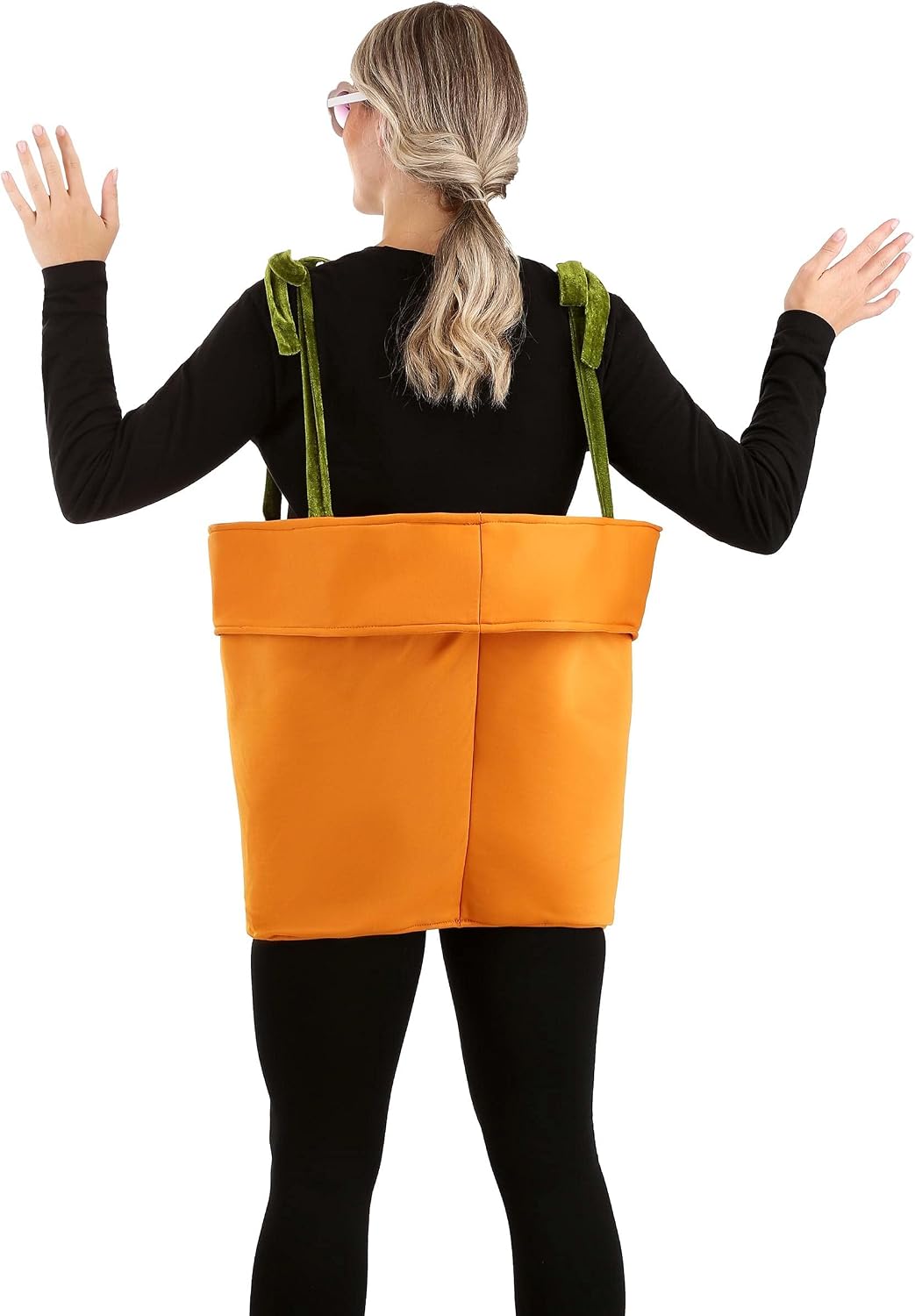 Flower Pot Costume for Adults, Potting Plant Costume for Garden Theme Dress-Up, Green Thumb Party Outfit