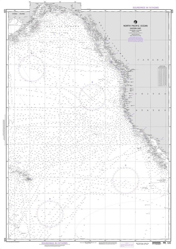 NGA Chart 520: North Pacific Ocean (Eastern Part)