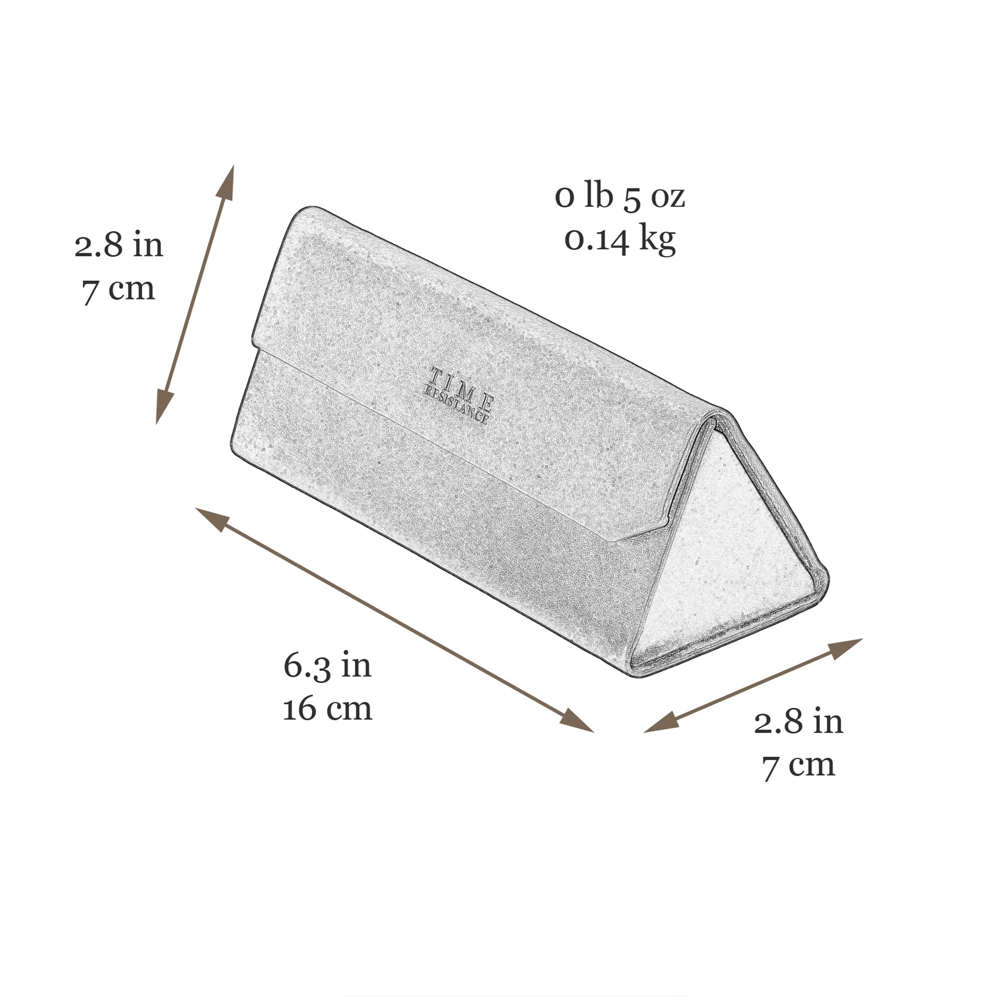 Time Resistance Étui à Lunettes en Cuir – Étui Rigide en Cuir pour Lunettes – Étui à Lunettes de Soleil avec Fermeture Magnétique – Fait Main en Italie