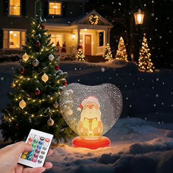 Christmas Heart Balloon Decoration with 16-Color Changing LED Light, Remote Control, Thickened Material - Ideal for in/Outdoor Christmas Celebrations, Yard, Pool, Birthday Santa Claus