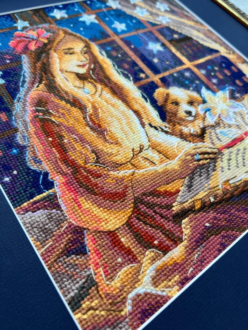 RIOLIS - Magic Book 2262, Dogs Cross Stitch Kits 9¾"x9¾, Cross Stitch Kits for Beginners & Advanced, Crossstitching Kits Adult, Counted Stitching Kits, Animals Embroidery Kit