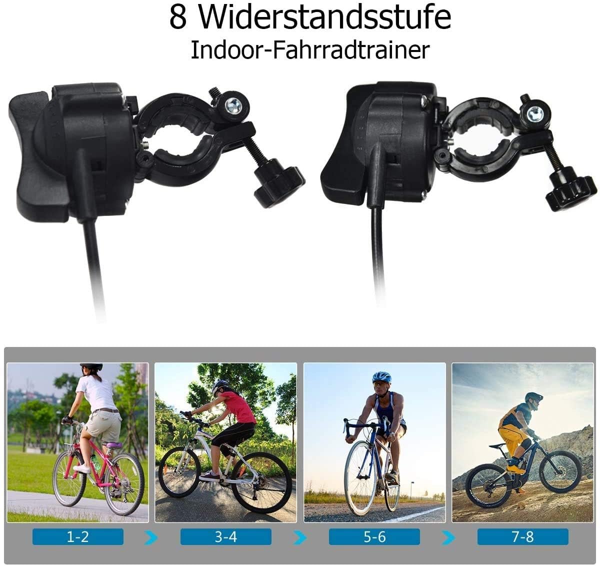 Fahrrad Trainingsständer Deluxe-Fahrradtrainerständer for Den Innenbereich, Magnetischer Stationärer Fahrradständer for Das Training Im Innenbereich, 26-28 Zoll Und 700C-Räder, Indoor-Trainer(Red)