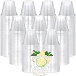 Paquet de 100 9 OZ Coupes en plastique transparent,Boutons à vin en plastique jetables,Recyclable PET Clear Cocktail Tumblers pour la fête de mariage, Coupes en plastique pour le vin Cockpit Punch
