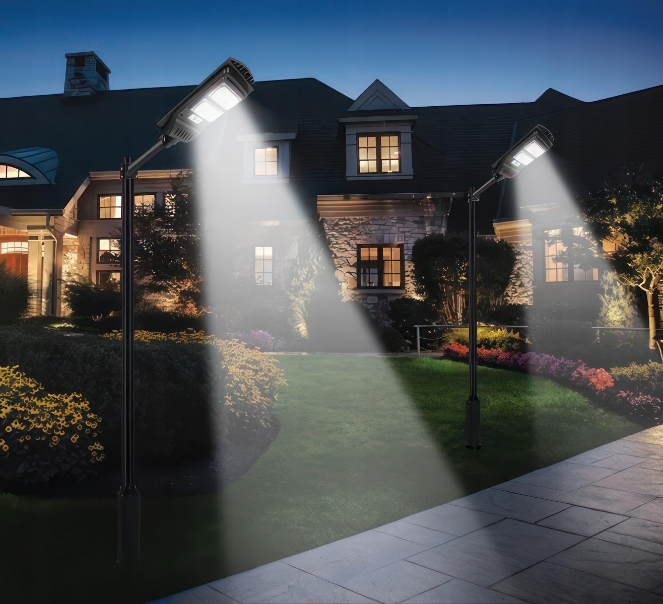 Solar Straßenlaterne, IP65 Wasserdichte, 250W, Solarlampen für Außen mit Bewegungssensor, 6000K Solarleuchten Superhelles LED Solar Strahler Außen für Gärten Garage Straßen (250)