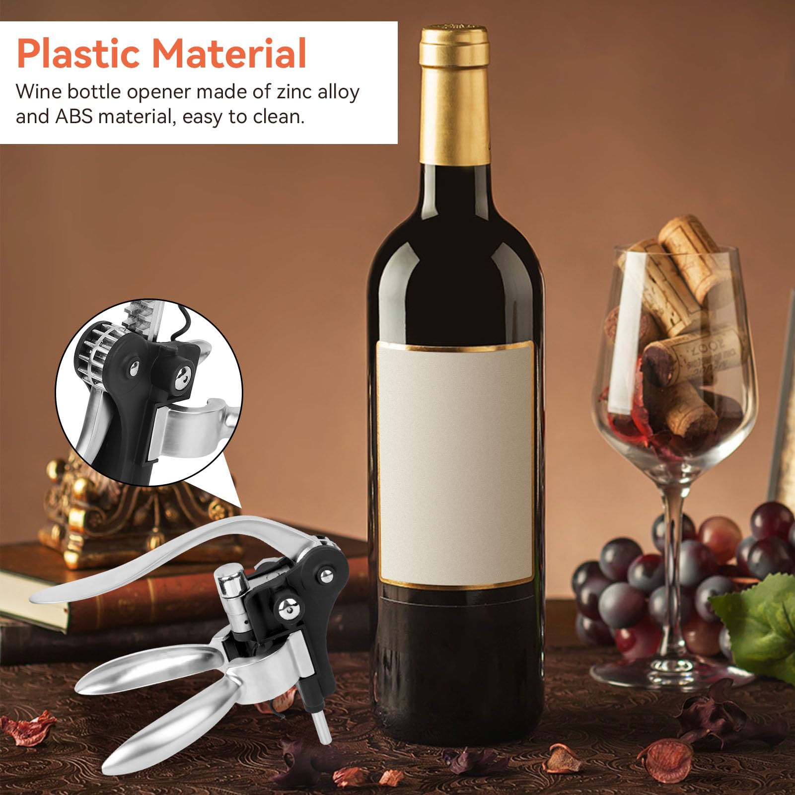Cavatappi per bottiglie di vino, cavatappi a leva e apribottiglie per vino, apribottiglie in lega di zinco, cavatappi per appassionati di vino e wine club