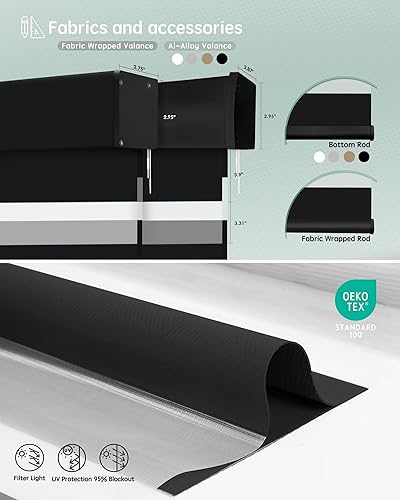 Miniatura 97 de Persianas de cebra motorizadas Yoolax compatibles con Alexa, persianas motorizadas con control remoto, persianas eléctricas inteligentes automáticas