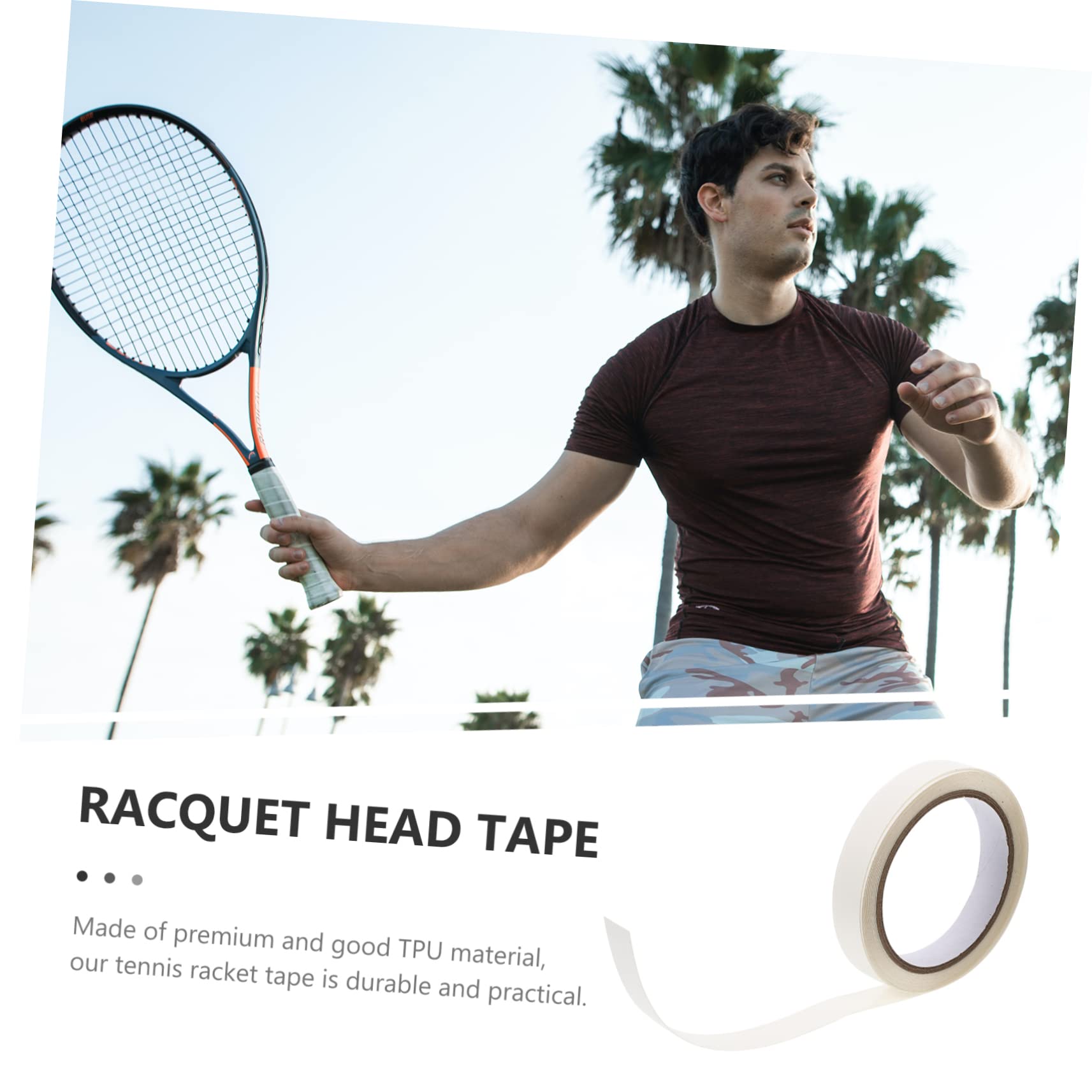 GANAZONO Adesivi per Racchette da Badminton Racchetta Nastro Trasparente per Racchetta da Tennis Nastro Protettivo per Racchetta Nastro di Protezione per Racchetta Nastro di Finitura