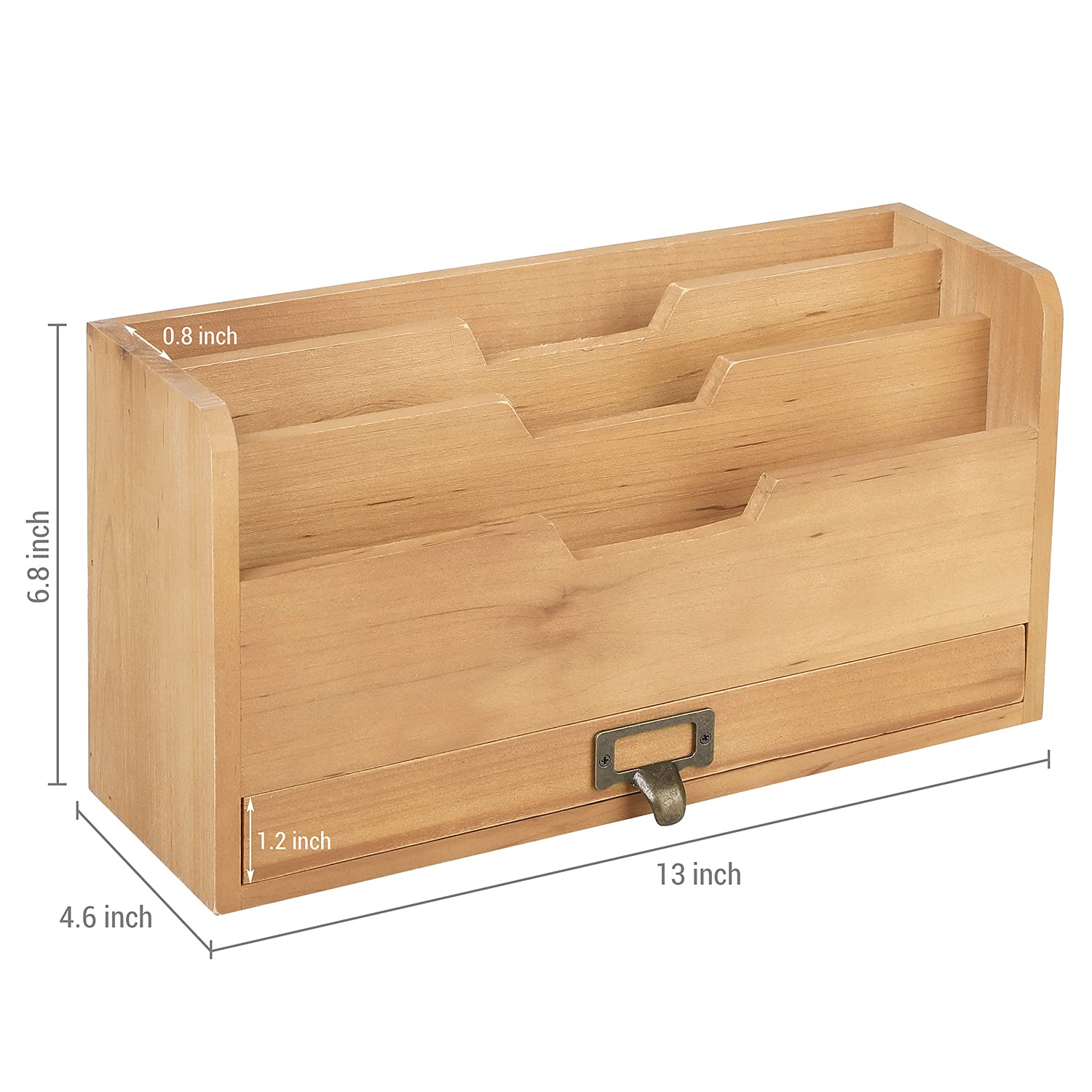 MyGift 3 Tier Country Rustic Vintage Wood Office Desk File Organizer